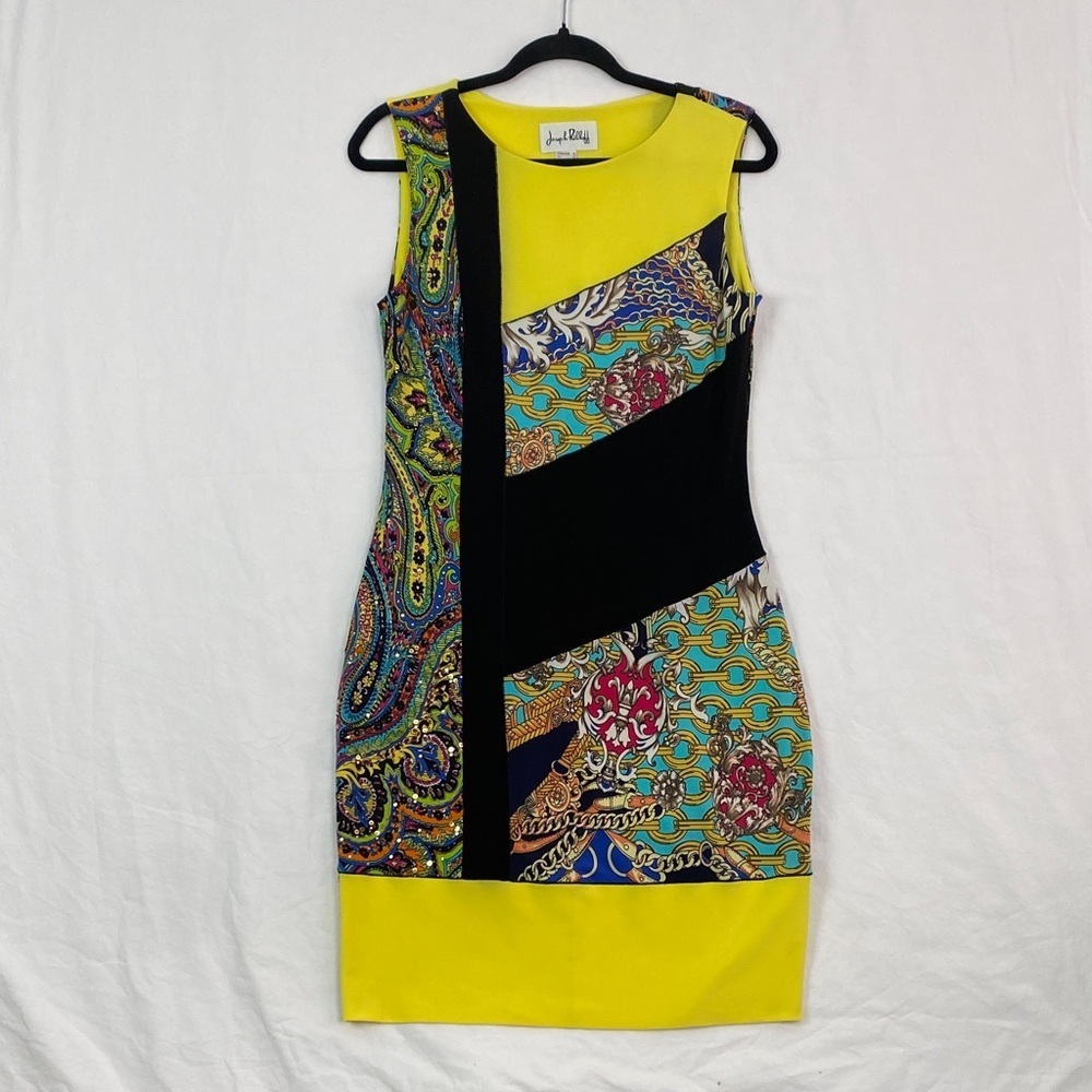 Joseph Ribkoff Stretchy Sheath Dress Long Mini Size 8